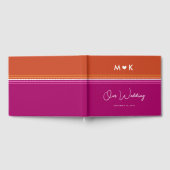 Romantic Monogram Lesbische vlag Strijd bruiloft Gastenboek (Volledig)