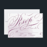 Romantic Moody plum calligraphie mariage RSVP<br><div class="desc">Scénario de calligraphie d'écriture manuscrite romantique en couleur prune sur subtile aquarelle arrière - plan,  élégante et sophistiquée,  grandes cartes de mariage RSVP pour mariage vintage,  mariage d'automne ou d'hiver et mariage de soirée. Voir toutes les pièces correspondantes dans la collection.</div>