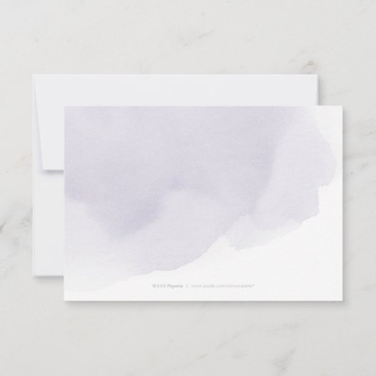 Romantic Moody violet calligraphie mariage RSVP (Dos)