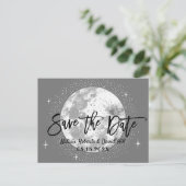 Romantic Moon & Stars Wedding Save the Date Aankondigingskaart (Staand voorkant)