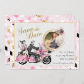Romantic Motorcycle Save the Date (Voorkant / Achterkant)