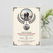 Romantic Mountain Adventure Faire-part de mariage (Debout devant)