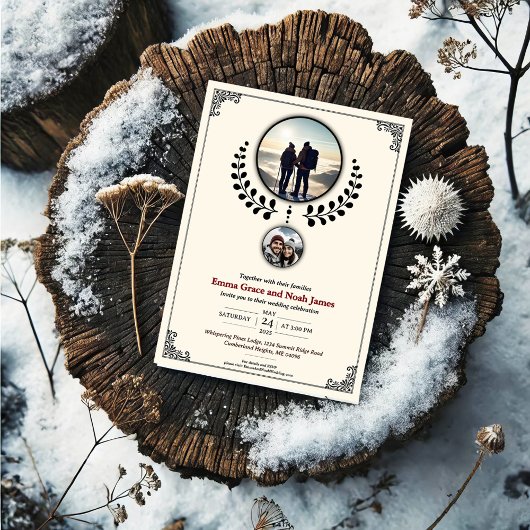 Romantic Mountain Adventure Faire-part de mariage