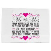 Romantic Mr. en Mrs. word art Wedding Groot Cadeauzakje (Achterkant)