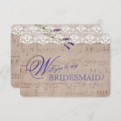 Romantic Music Lavender Soyez mon Invitation BRIDE (Devant / Derrière)