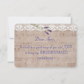 Romantic Music Lavender Soyez mon Invitation BRIDE (Dos)