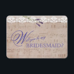 Romantic Music Lavender Soyez mon Invitation BRIDE<br><div class="desc">Design spécial avec vieux arrière - plan de feuille de musique avec dentelle romantique et lavande. Ce sera un choix idéal pour un mariage vintage romantique à thème. Utilisez l'outil Customiser pour ajouter vos informations. Découvrez, s'il vous plaît, d'autres articles qui correspondent à ce design dans ma collection de Mariages...</div>