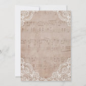 Romantic Music Sheet and Lace Wedding Kaart (Achterkant)
