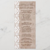 Romantic Music Sheet & Lace Wedding Program Programma (Achterkant)