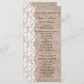 Romantic Music Sheet & Lace Wedding Program Programma (Voorkant / Achterkant)