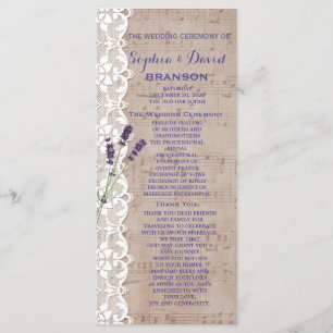 Romantic Music Sheet Lavender Program Custom Programma
