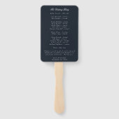 Romantic Navy Blue Blush Pink Floral Programme Handwaaier (Achterkant)