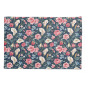 Romantic Navy Blue Floral Garden Pattern Kussensloop (Achterkant)