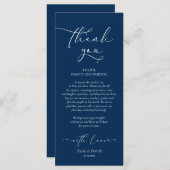 Romantic Navy Blue, Place Setting - Setting Dank u Programma (Voorkant / Achterkant)