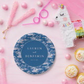 Romantic Navy Illustrative Landscape Papieren Bordje (Feest)