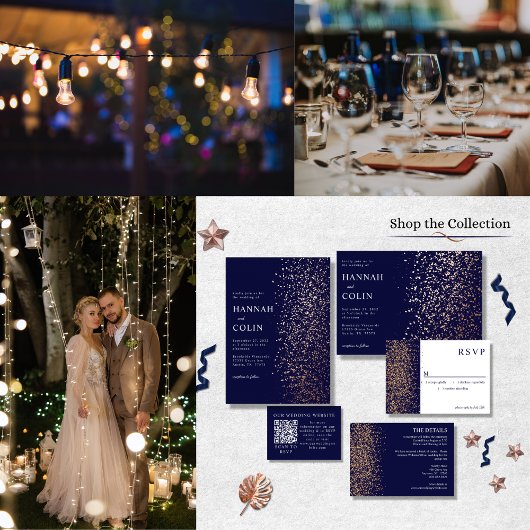 Romantic Navy Roos Gold Stardust Menu