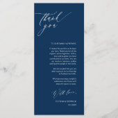 Romantic Navy Script Place Setting Merci Cartes (Devant)