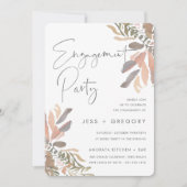 Romantic Neutral Boho Floral Engagement Party Kaart (Voorkant)
