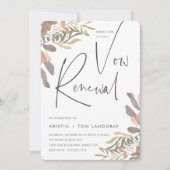 Romantic Neutral Boho Floral Vow Renewal Kaart (Voorkant)
