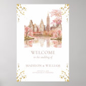 Romantic New York Destination Wedding Sign Poster (Voorkant)