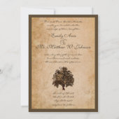 Romantic Oak Tree Weddenschap Kaart (Achterkant)