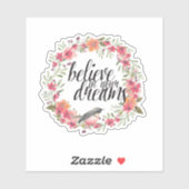 Romantic Oleander Bird Pink Floral Dream Sticker (Vel)