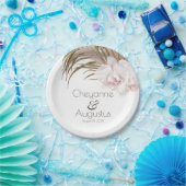 Romantic Orchids en Pampas Grass Wedding Papieren Bordje (Feest)