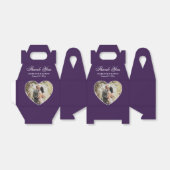 Romantic Paars Wedding Foto Bedankdoosjes (Uitgevouwen)