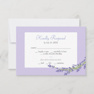 Romantic Paarse Lavender RSVP-kaart RSVP Kaartje