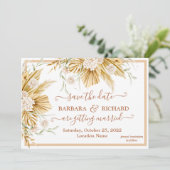 Romantic Pampas Grass Floral Wedding Save Date Kaart (Staand voorkant)
