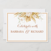 Romantic Pampas Grass Floral Wedding Save Date Kaart (Achterkant)