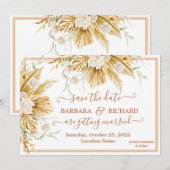 Romantic Pampas Grass Floral Wedding Save Date Kaart (Voorkant / Achterkant)