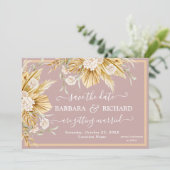 Romantic Pampas Grass Floral Wedding Save Date Kaart (Staand voorkant)