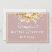 Romantic Pampas Grass Floral Wedding Save Date Kaart (Achterkant)