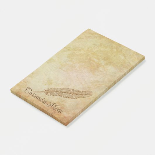 Romantic Parchment Quill Pen Speciaal Post-it® Notes (Schuin)