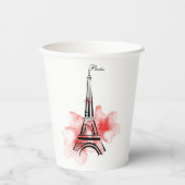 Romantic Paris Eiffel Tower Papieren Bekers (Voorkant)