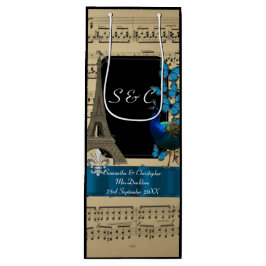 Romantic Paris gepersonaliseerde bruiloft Wijn Cadeautas