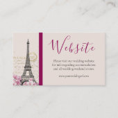 Romantic Paris in Springtime Eiffel Tower Weddensc Informatiekaartje (Voorkant)