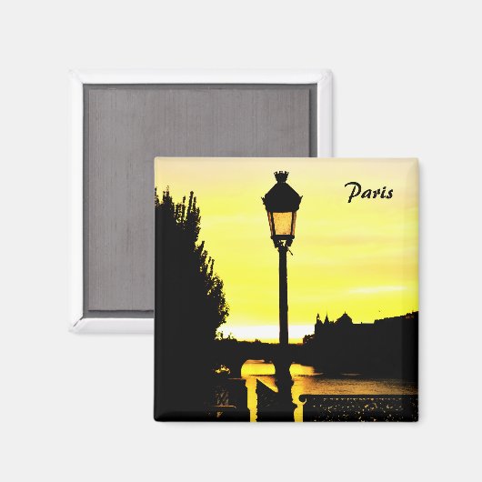 Romantic Paris, Sienna Sunset, Old Lamp / Frankrij Magneet (Voorkant / Achterkant)
