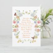 Romantic Pastel Floral Bridal Shower Invitation (Debout devant)
