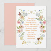 Romantic Pastel Floral Bridal Shower Invitation (Devant / Derrière)