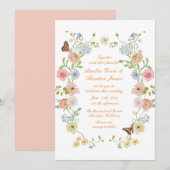 Romantic Pastel Floral Garden Wedding Invitation (Devant / Derrière)
