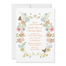 Romantic Pastel Floral Garden Wedding Invitation