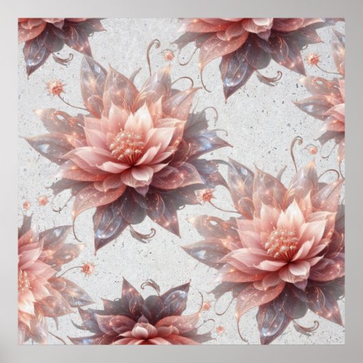 Romantic Pastel Floral Illustration – Modern Wall  Poster (Voorkant)