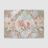 Romantic Pastel Florals Blues Decoupage/Tissue Tissuepapier (Voorkant)