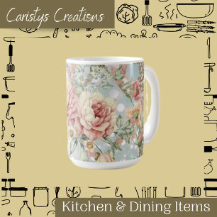 Romantic Pastel Florals Blues Koffiemok
