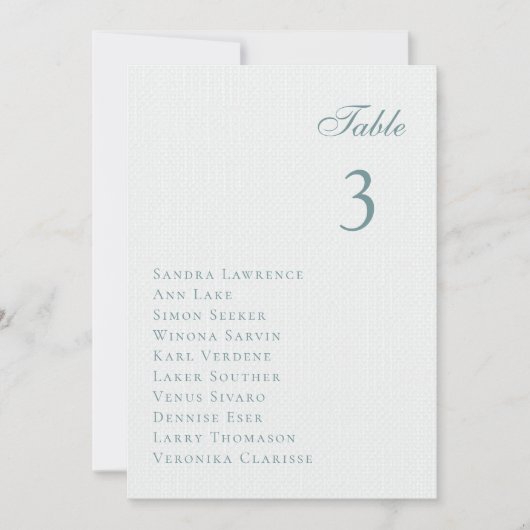 Romantic pastel flowers Wedding Table Seating Card Kaart (Voorkant)
