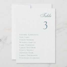 Romantic pastel flowers Wedding Table Seating Card Kaart