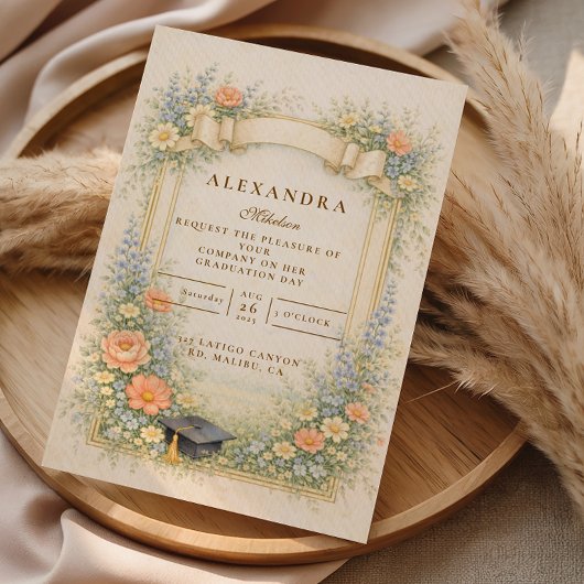 Romantic Pastel Graduation Party Kaart