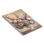 Romantic Pastel Hydrangea & Rose Bouquet  Notitieboek (Rechterzijde)